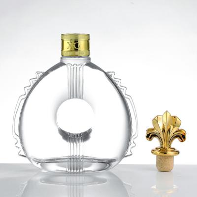 Venda direta de garrafas de vidro de 500 ml com vedação de cortiça e embalagem cosmética