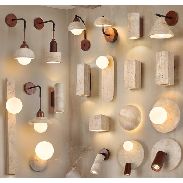 Yellow travertine good quality bedroom for home decorator interior stone wall lamp