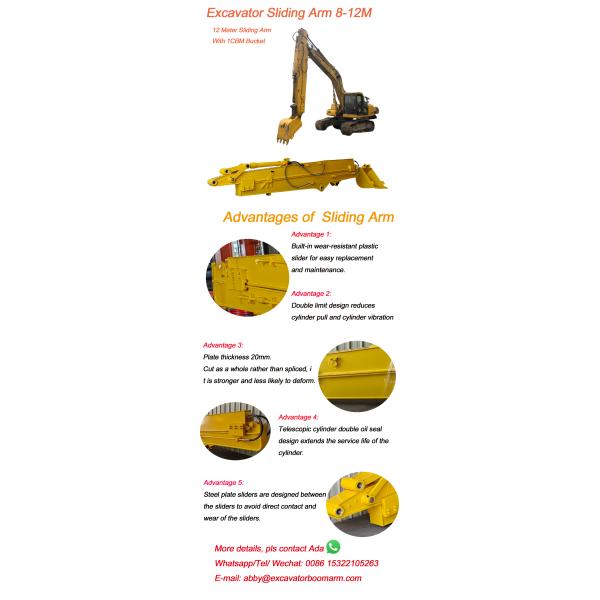 1-40T Excavadora de los brazos deslizantes de las excavadoras adjuntos personalizables