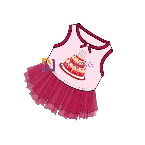 Breathable Comfortable Tulle Skirt Happy Birthday Dog Outfit Customized ISO9001