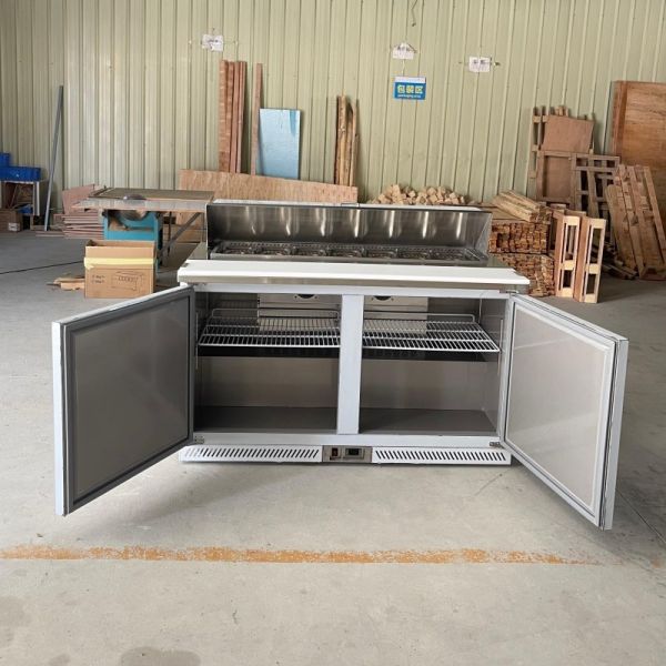 Under Counter Refrigerated Sandwich Prep Table Stainless Steel 2 Door