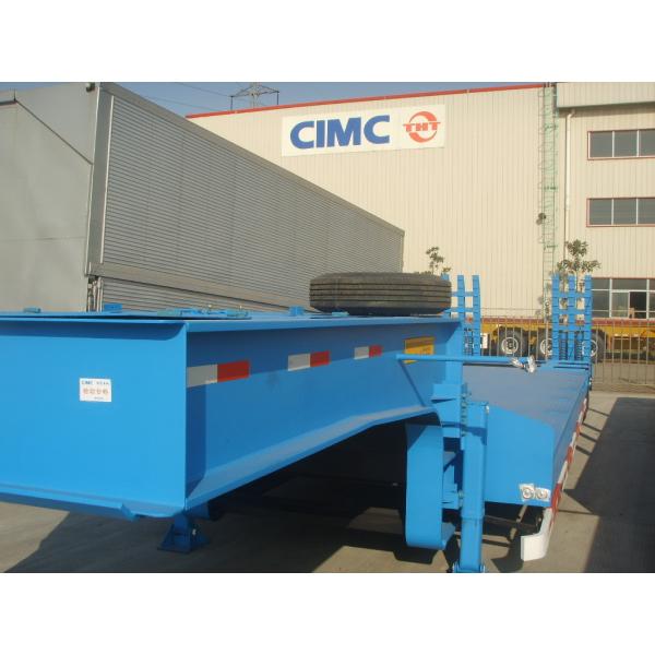Heavy Duty 60 Tons Low Bed Truck Trailer , Platform Semi Trailer For Excavator Transportation