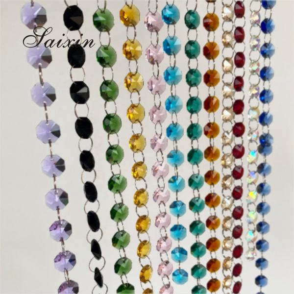 AAA 14mm máquina cortar forma octogonal transparente pendurado cristal decorações contas para luzes candelabro acessórios