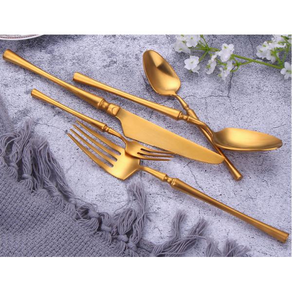 High-grade Stainless Steel Cutlery Set Banquet Tableware Hotel Flatware Matte Gold