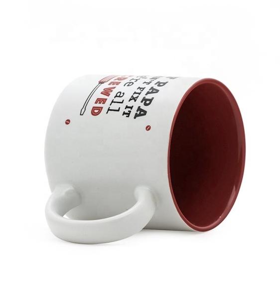 Ceramic Dad Mug Coffee Mug White Color With Creative Words IF PAPA Customized 12Oz For Gift