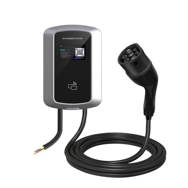 Commercial AC Charger 7KW EV Type 2 EV Car 14KW Intelligent Voice-Controlled Charger IP55 Safe EV Charger AC With Load Balance