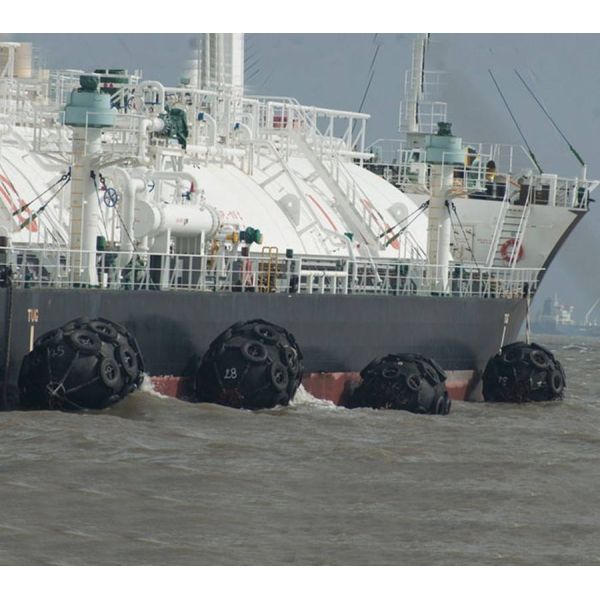 Yokohama Black Natural Rubber 1.2m*2m Pneumatic Marine Fender | Chain Net Type, for Ship Protection Type Inflatable Rubber Marine Supplies