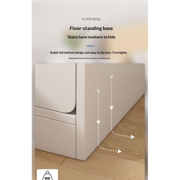 Modern Apartment Bedside Cabinet with 2 Drawers Multi-Functional Wooden Nightstand for Bedroom Storage