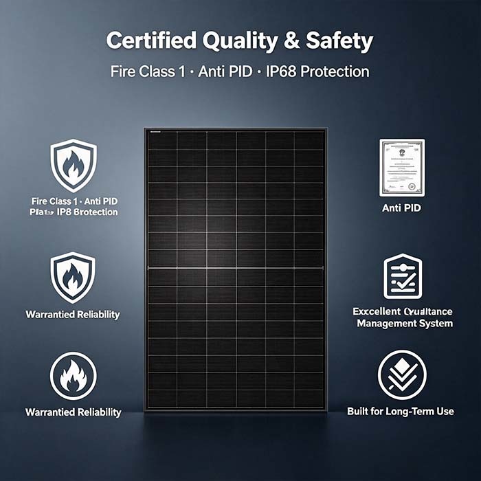 30‑450W Weak‑Light Optimized Solar Panel, Durable Outdoor PV Panel For Home, RV