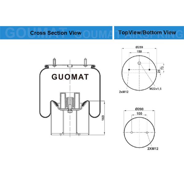 Amortiguaciones de aire con resorte del camión 4157NP04 para el DCA del modelo del TAS de Daimler; PEDERNAL W01 M58 6297 DE DLS