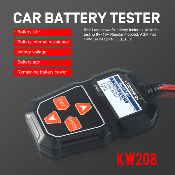 ABS Konnwei Kw208 12V Car Battery Tester For All Lead Acid Batteries