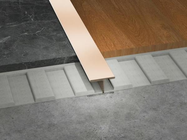 T Shaped Brass Tile Trim 1.8m High Corrosion Resistance Outdoor Stairs