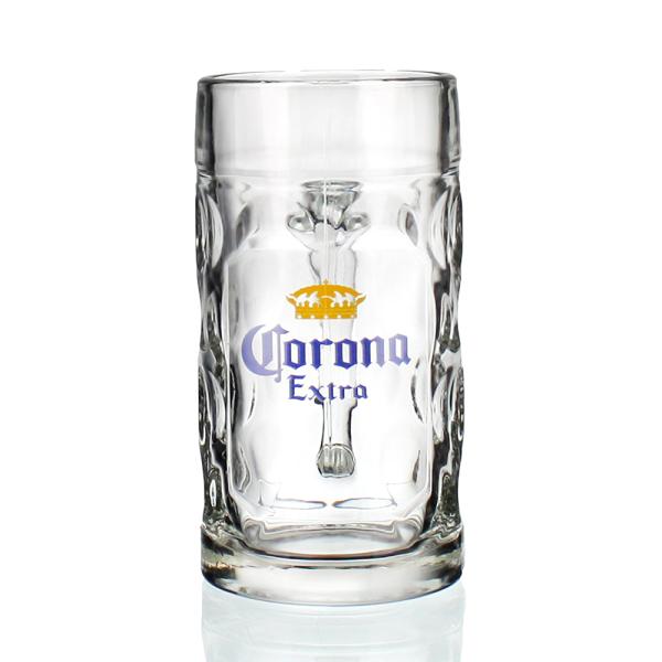 Wholesale customized German style oversized glass handheld beer mug