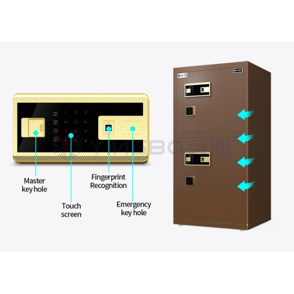 95kg Biometric Fingerprint Lock Safe Box Dual Alarm YB/N7-120D Coffee Office Lock Box