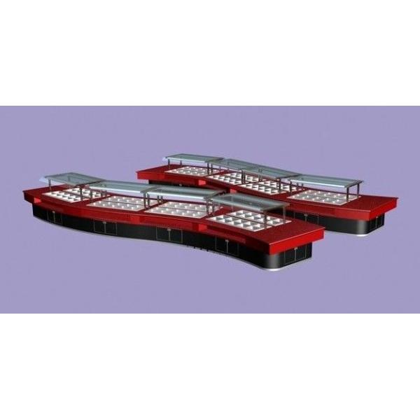 Счетчик шведского стола безшовного ресторана горячий с светом СИД, пластичным алюминиевым листом