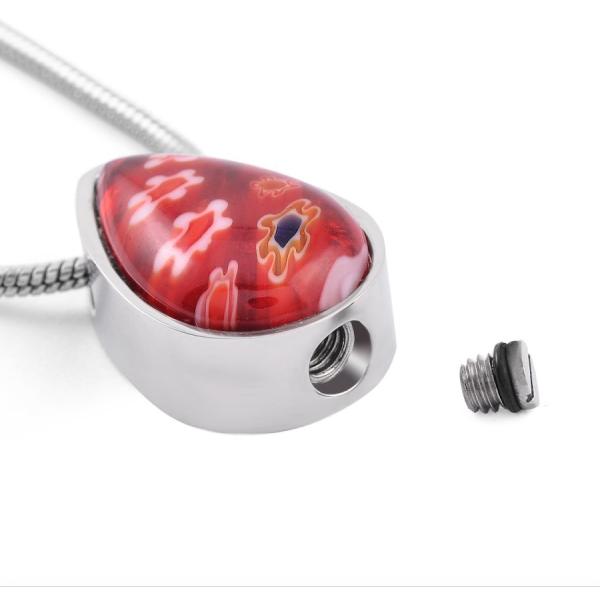 8 Year's Experience Heart Water Drop Stainless Steel Pendant Necklace for Urn