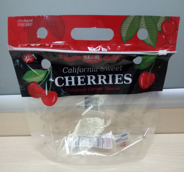 Eco Friendly Clear Plastic Bags Fresh Fruit With Handle Zipper Gravure Printing