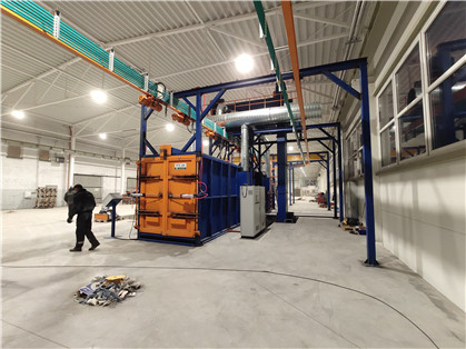 Машина Derust взрывного устройства Turntable роторная 2654*560mm стальная снятая очищая