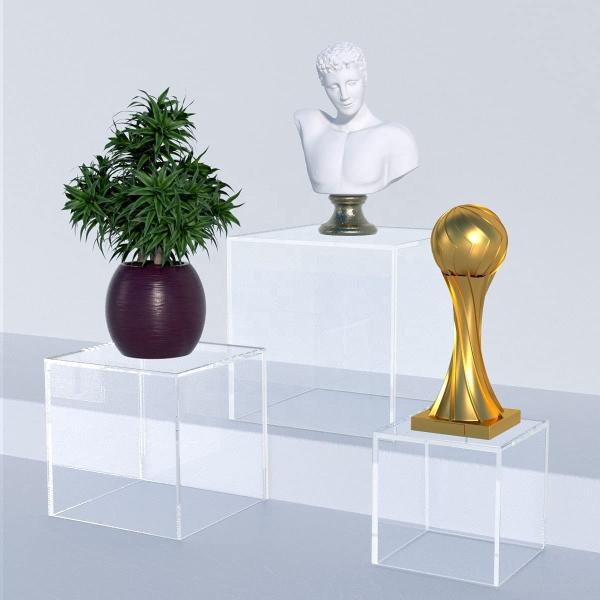 Lucite Acrylic Display Box Cases Clear Cube 5 Sided Display Box Pedestal