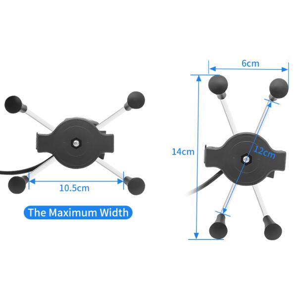 MORFAYER Dirt Bike Cell Phone Mount , 140cm 12W Bicycle Cell Phone Holder