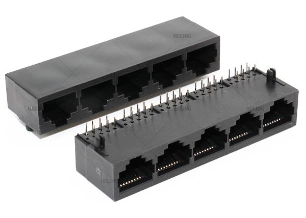 Os conectores múltiplos de abrigo pretos R Unshielded do porto RJ45/A completamente - fure a montagem