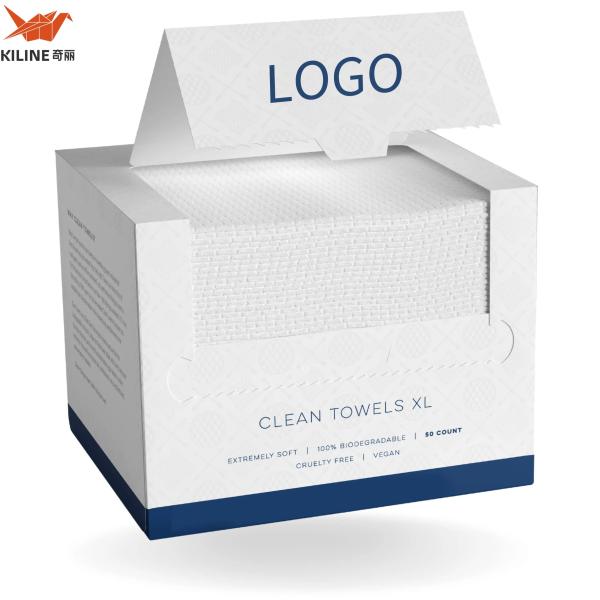 Lingettes démaquillantes jetables 100% coton biologique 25 x 30 cm