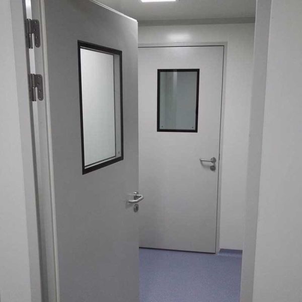 Customized Swing Cleanroom Door Wrought Iron Aluminum For Clinics
