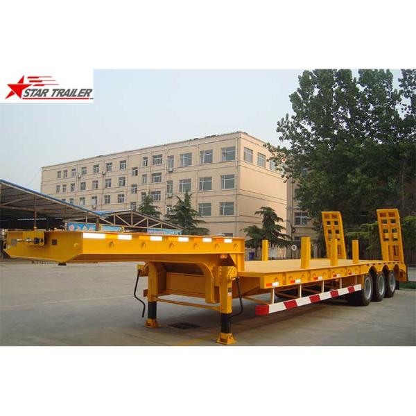 Heavy Duty Hydraulic Low Bed Semi Trailer Swan Neck Gooseneck Light Yellow