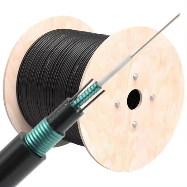 2 4 6 12 24 núcleo externo de enterro direto duplo aço blindado GYXTW53 cabo de fibra óptica