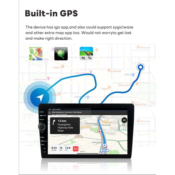 Функция CarPlay Double Din Touch Screen Car Media Player с разрешением 1280*800