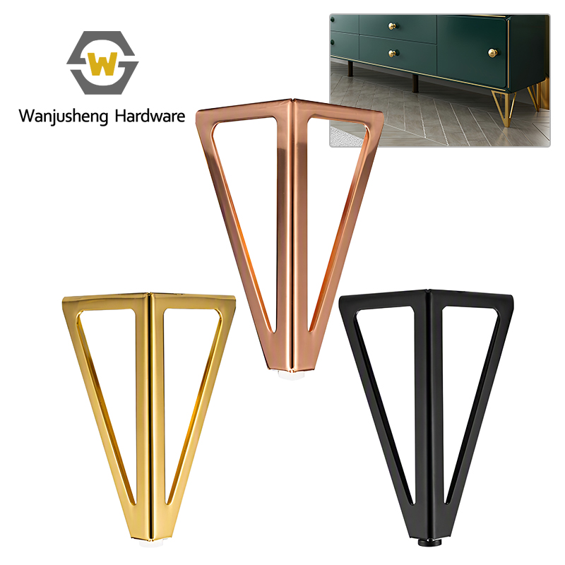 Thickened Metal Triangular Hollow Furniture Legs Support Feet Hardware Accessories for Sofa Coffee Table Dining-Heavy Duty Easy