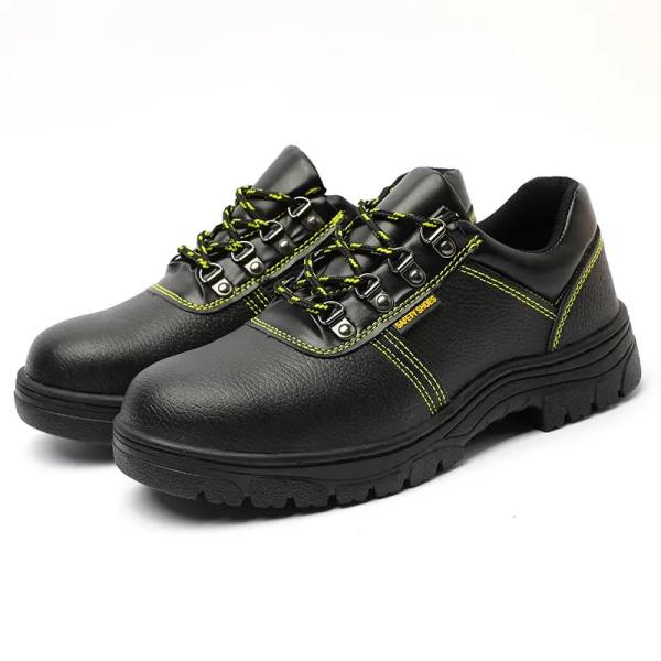 Black Steel Toe Shoes Syntactic / Rubber Material Safety Shoes