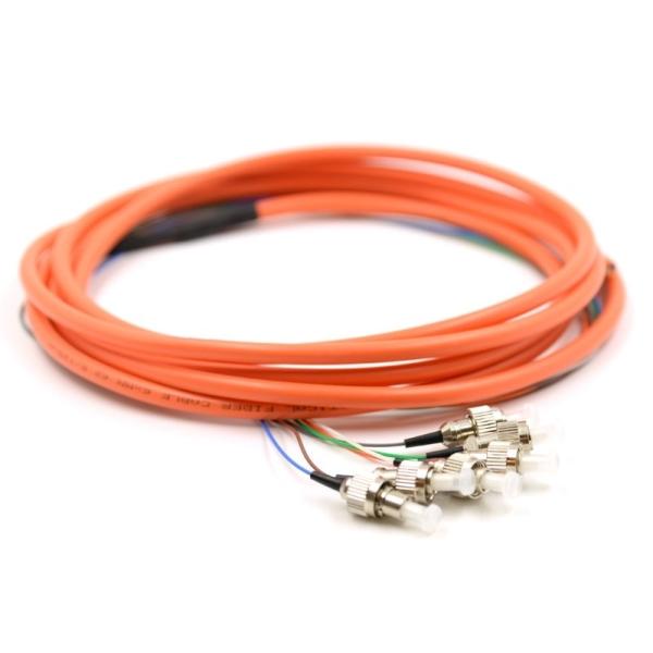 3m 6 Core Multimode OM1 Optical Pigtail , FC Pigtail For Network Telecom FTTH