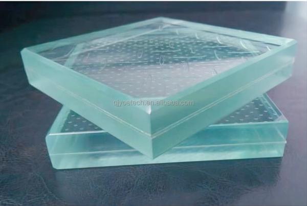 Anti Slip Frost Acid Etch Tempered Glass for Floor Decoration Purpose Customized Pattern