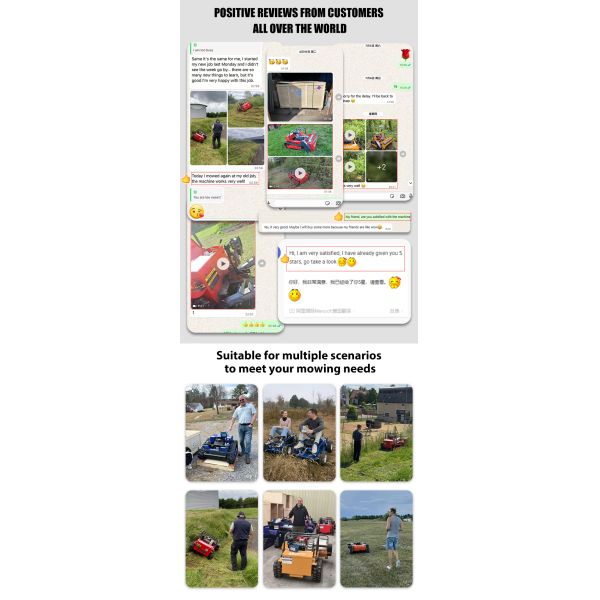Self-Propelled Cordless 4-Stroke Industrial Grade Lawnmower with Remote Control and Four-Wheel Drive for Orchard and Farm Use