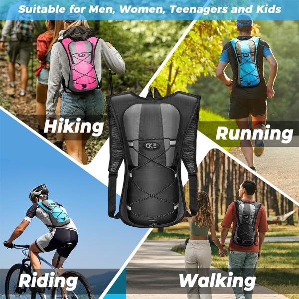 Hydration Backpack Hydration Pack Water Backpack with 2L(70-Ounce) Hydration Bladder for Men Women Kids for Running