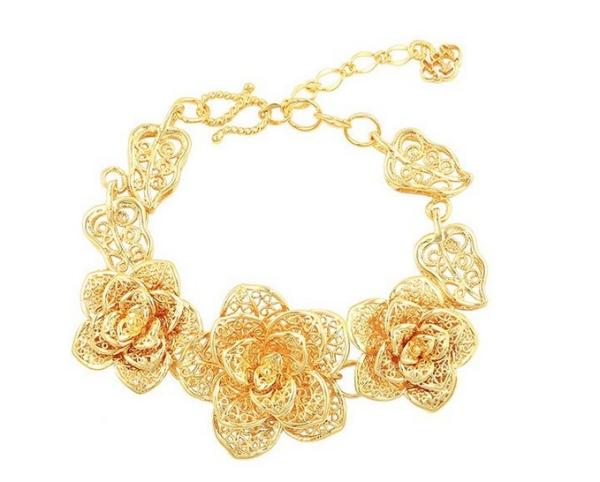 costume jewelry charm bracelet, gold color 24k gold bracelet, rose copper alloy bracelet for women