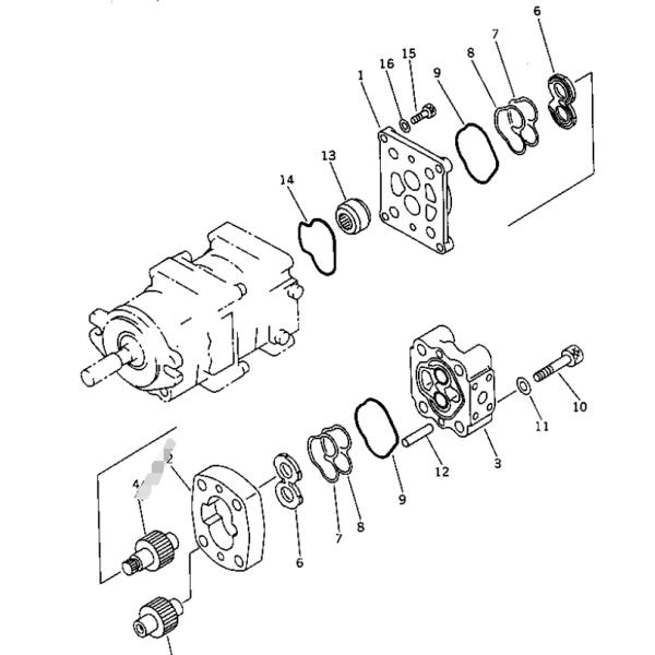 Гидротехник насоса гидравлического насоса с зубчатой передачей 705-41-08001 экскаватора PC30UU-5