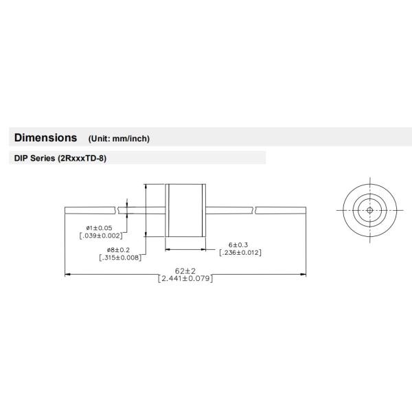 Тип 8mmX6mm 2RD-8 SMD 2 GDT нагнетательной трубы газа Arrester пульсации электрода 20KA для электропитаний
