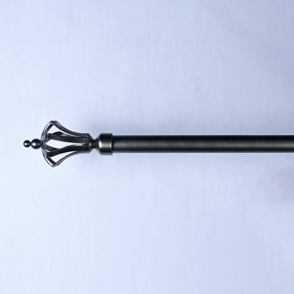 Customizable Iron Curtain Rod Kit Home Window Decoration Black Metal Curtain Finials