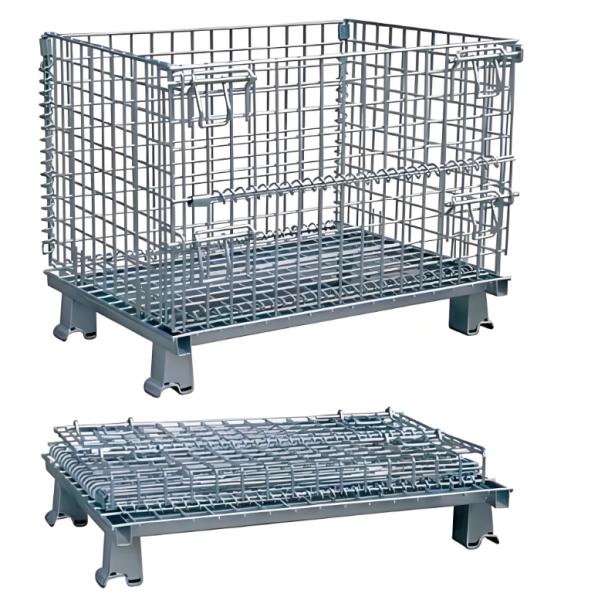Wire Mesh Storage Cage 5.0mm Grid Size 5.8mm Wire Gauge Stack Up Fold Down 1200x800x1000mm
