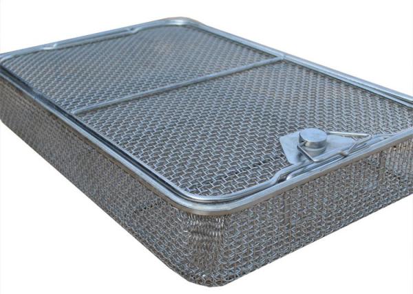 das cestas médicas da esterilização de 45*34cm tamanho de aço inoxidável do furo da rede de arame 5mm