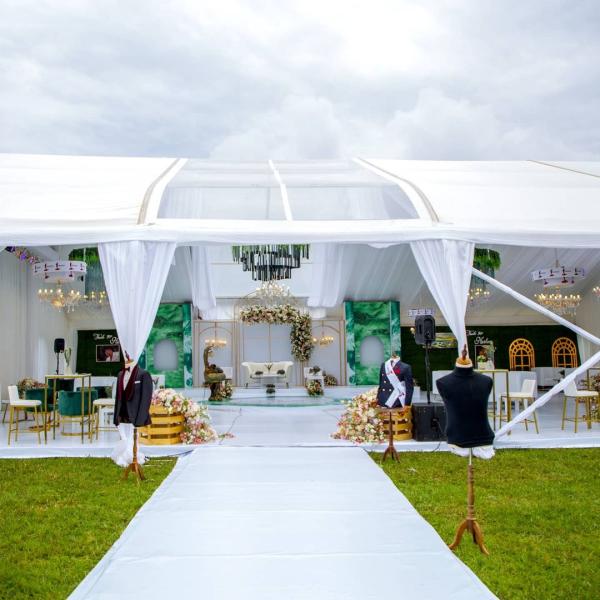 Transparent PVC Aluminum Frame Outdoor Curve Tent For Wedding Meeting waterproof