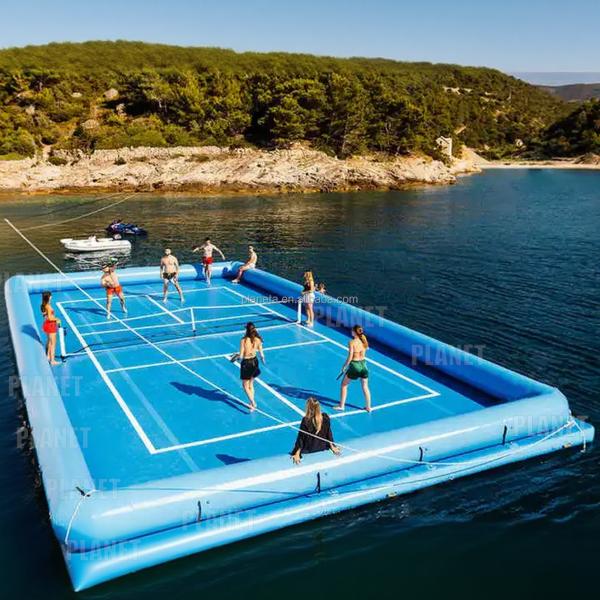 Portable PVC Tarpaulin Sea Sport Games Activity Inflatable Water Sport Platform Inflatable Pickleball Court for Water