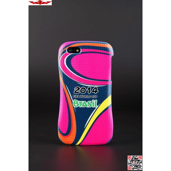 3D Printing 2014 Brazil World Cup Aluminum Bumper With PC Back Cover Cases For Iphone 5 5S