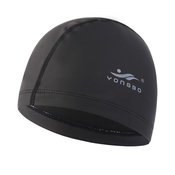 Adult swimming hats new fabric waterproof PU elastic hats ear protect Long Hair men and women sports swimming pool hat h