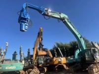 Pilha de folha da tubulação de aço que conduz com máquina escavadora Mounted Vibro Hammer