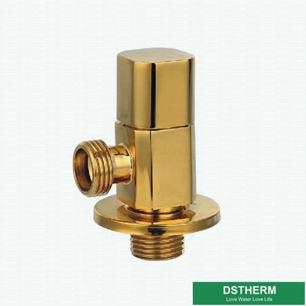 Luxury Bathroom Accessories Wall Mounted Gold Polish Brass Water Angle Valve With G1/2