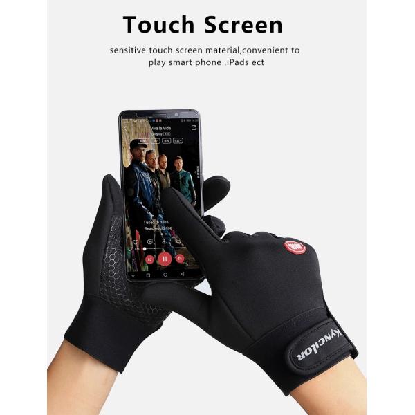 Black Cycling Gloves for Men and Women Full Finger Touch Screen Outdoor Sports Gloves