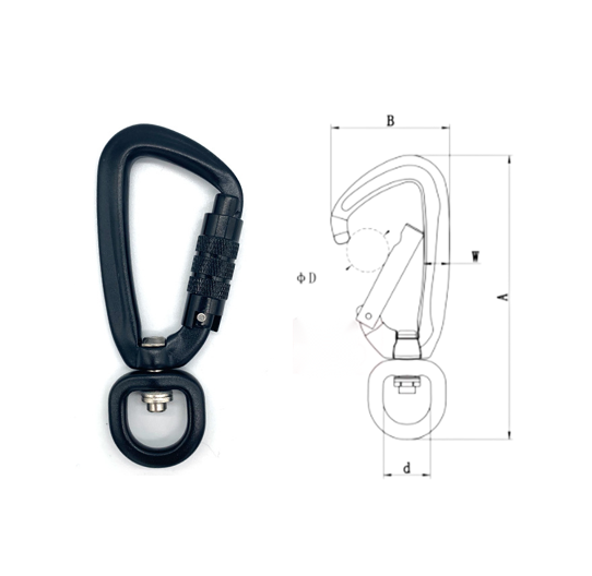 Собственная личность 4KN алюминиевая взбираясь Carabiner запирая тип взбираясь Carabiner